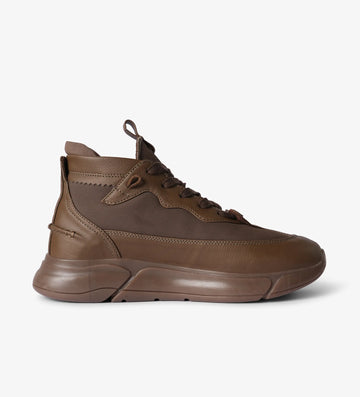 mens brown mid top sneakers 