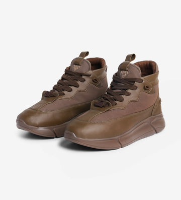 mens brown mid top sneakers 