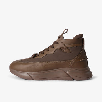 mens brown mid top sneakers 