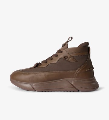 mens brown mid top sneakers 