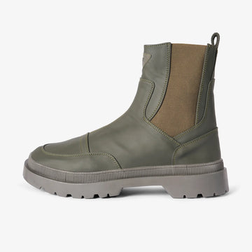 Olive Chelsea boots