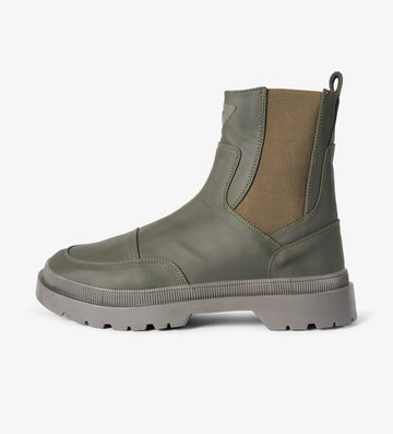 Olive Chelsea boots