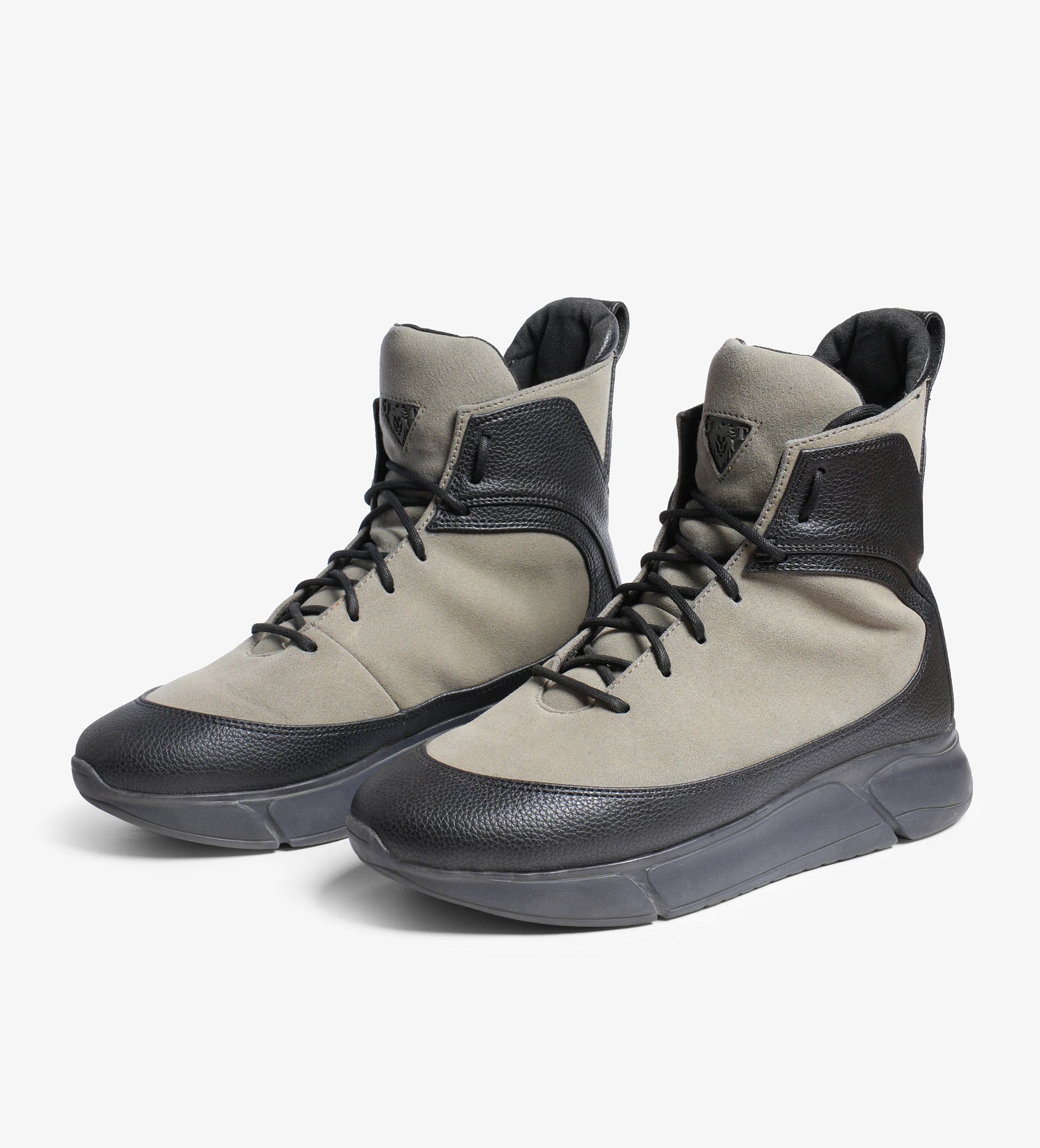 black and grey mens sneaker boots