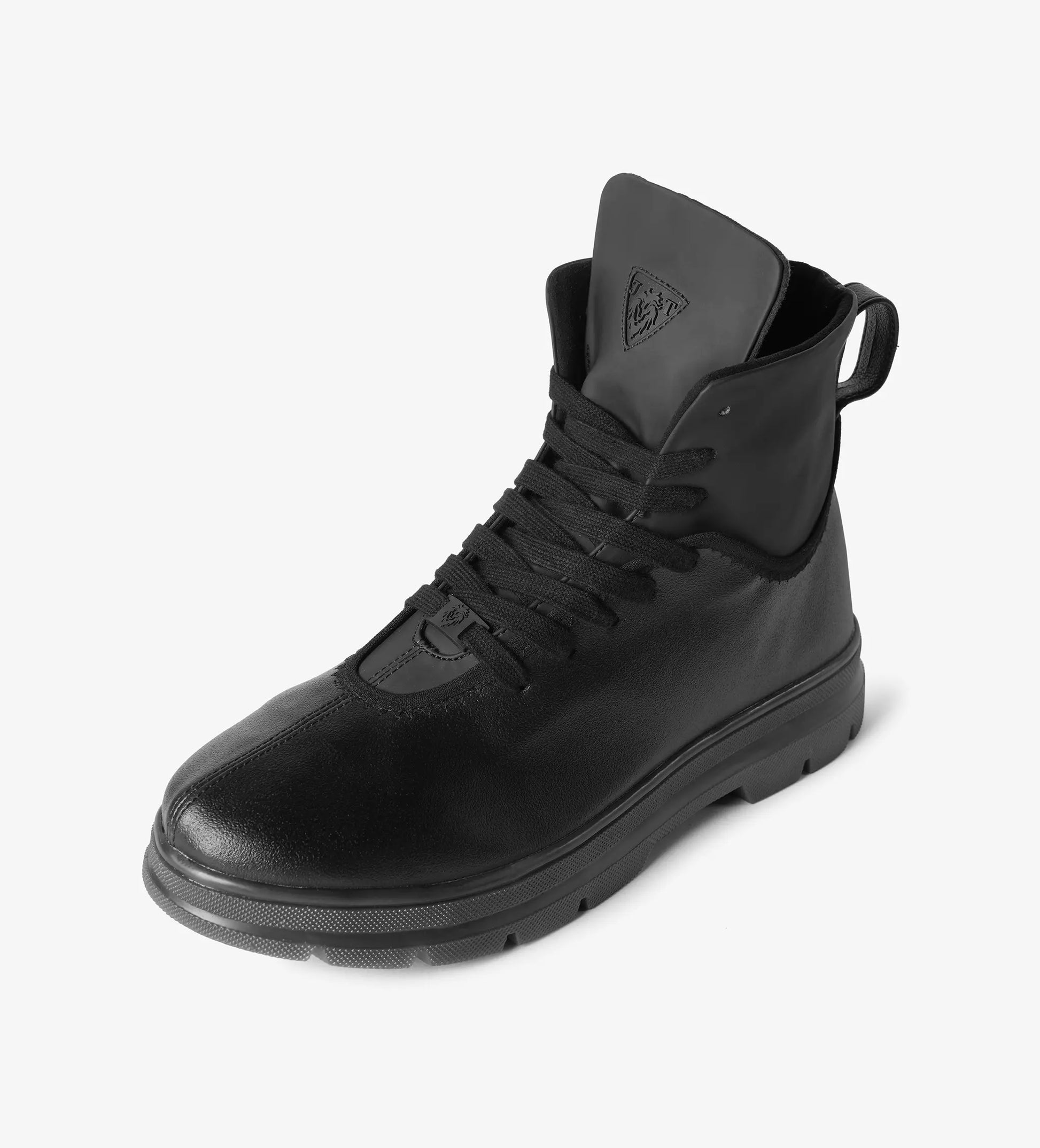 Black mens high top boots