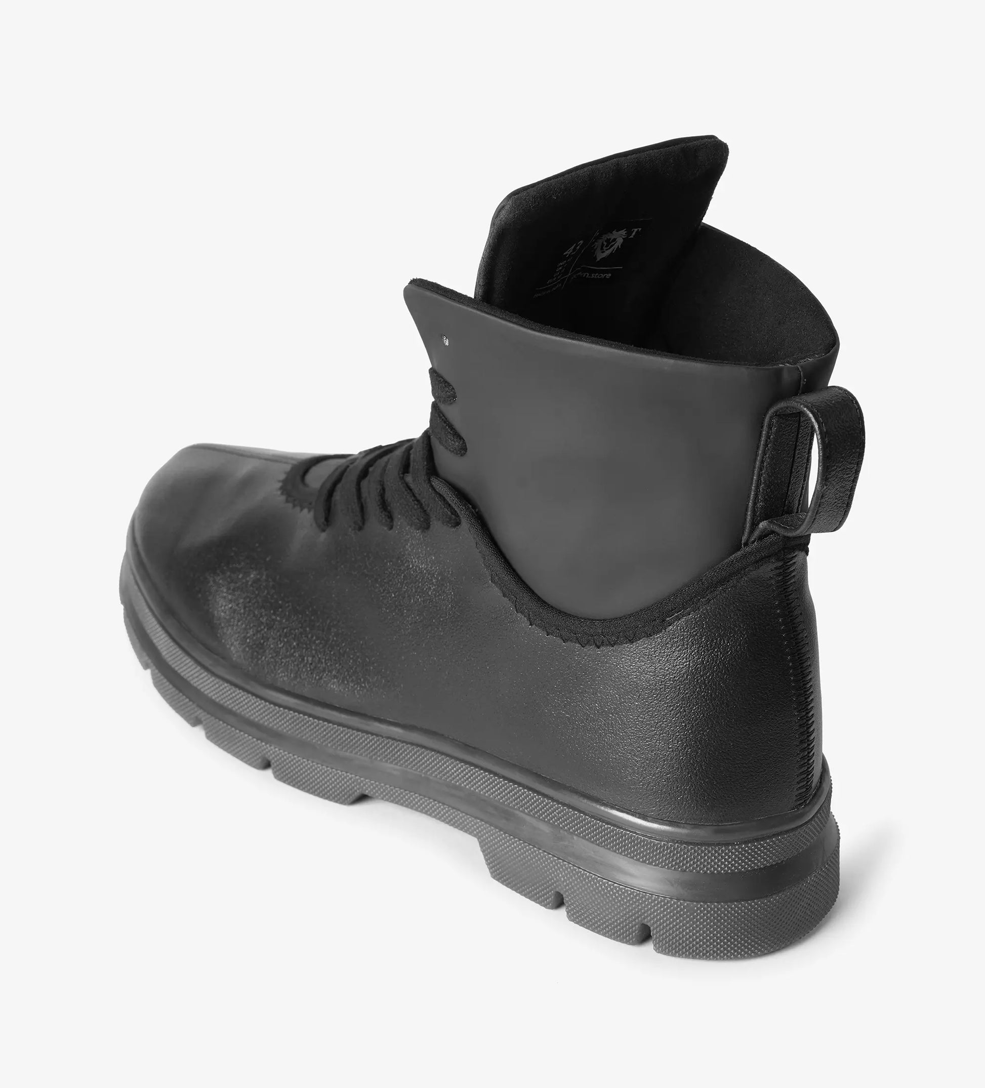 Black mens high top boots