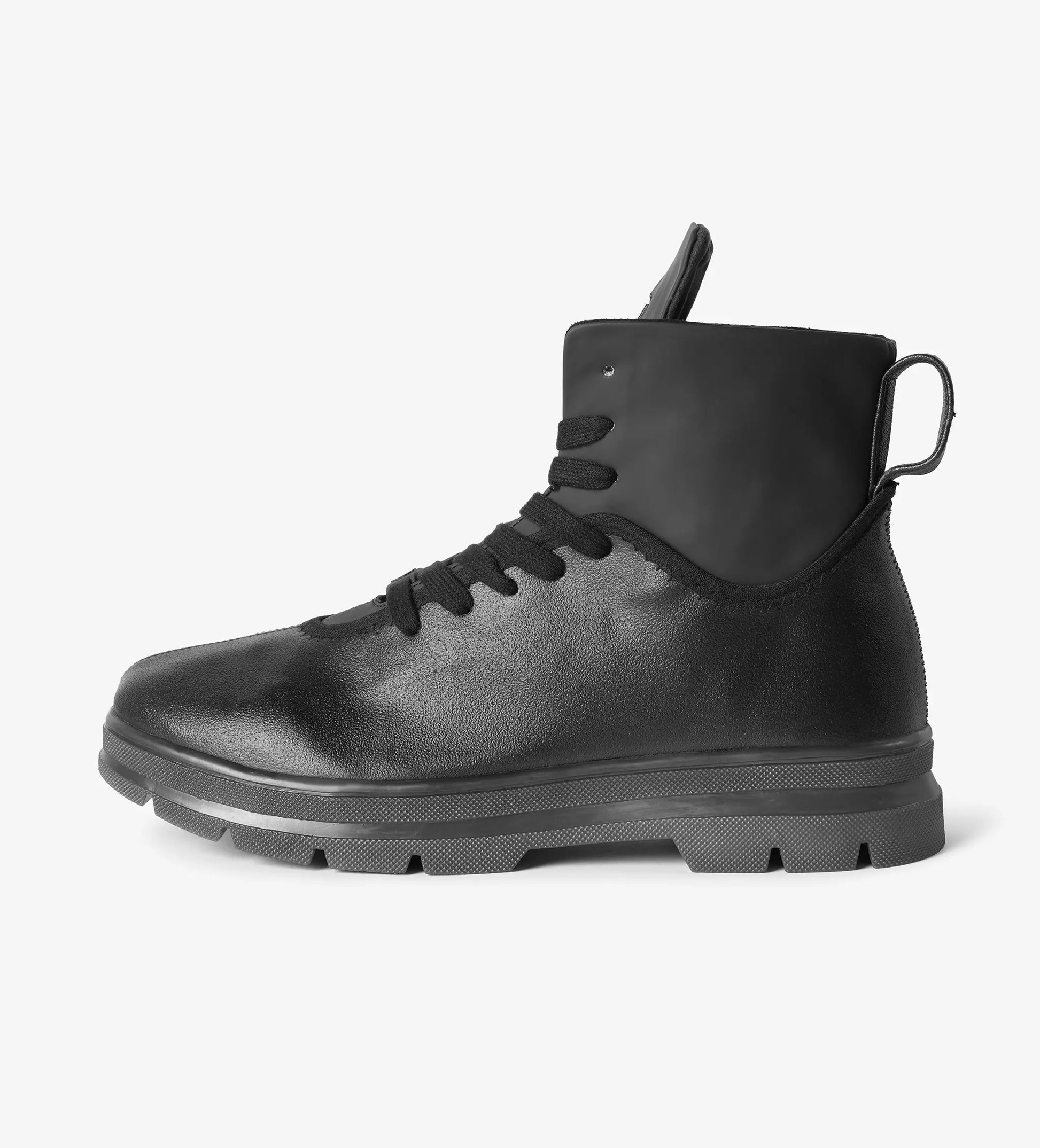 Black mens high top boots