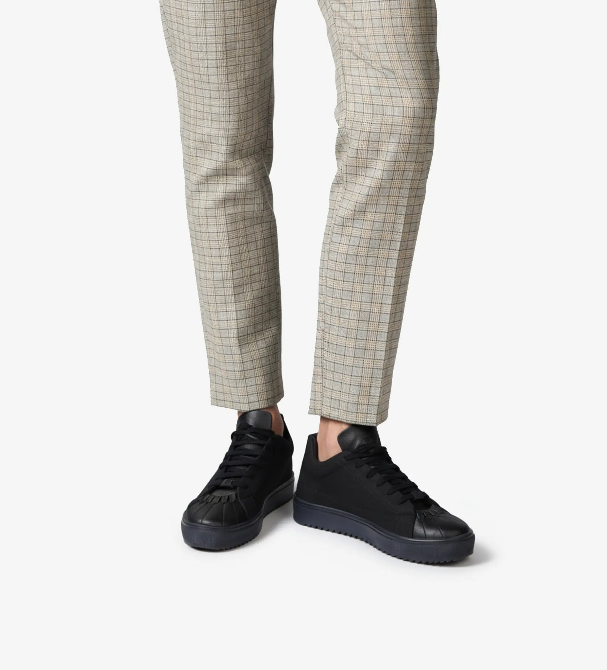 black low top sneakers