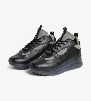 black low top sneakers