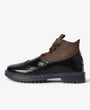 black and brown brogue boots