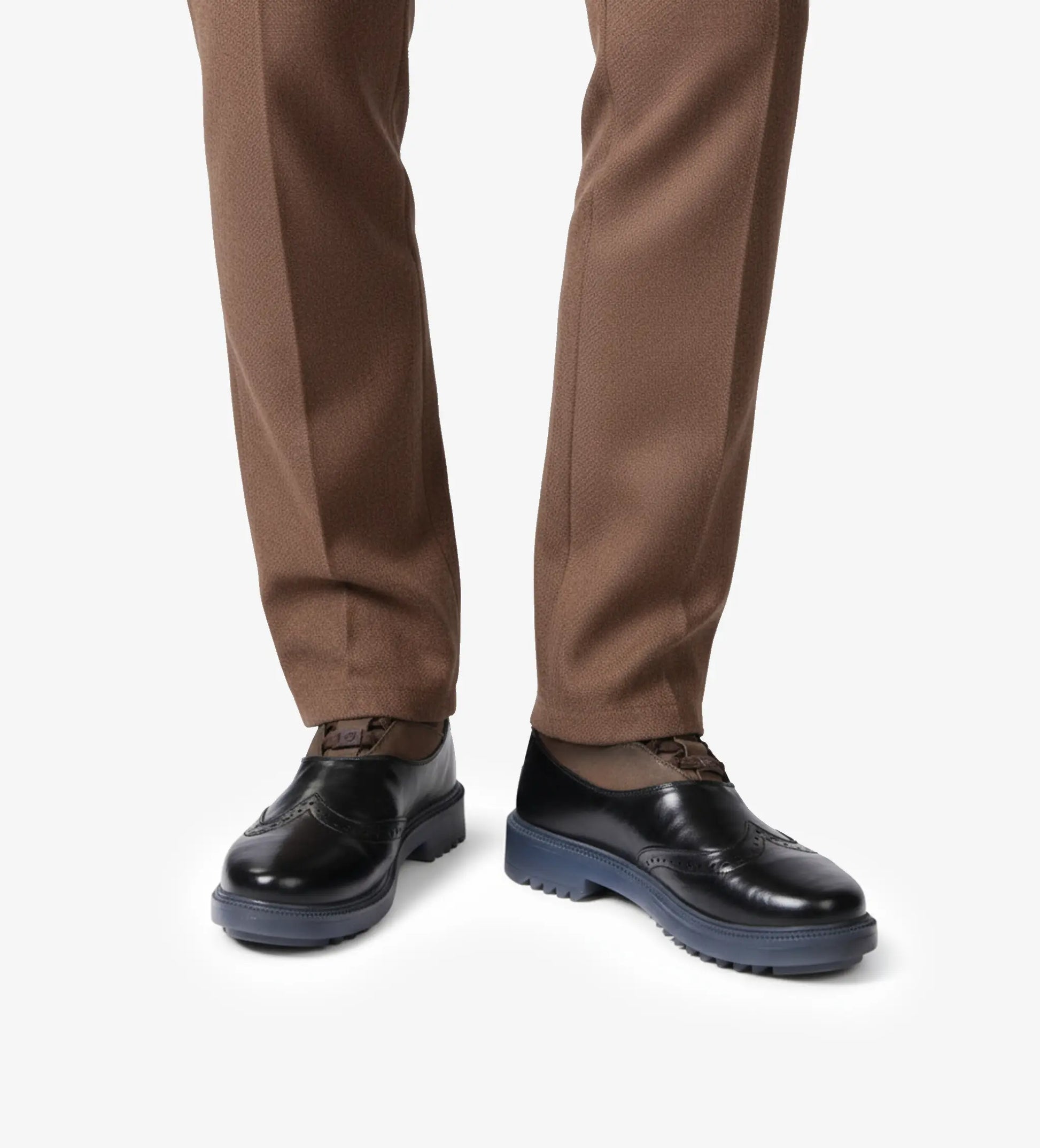 black and brown brogue boots