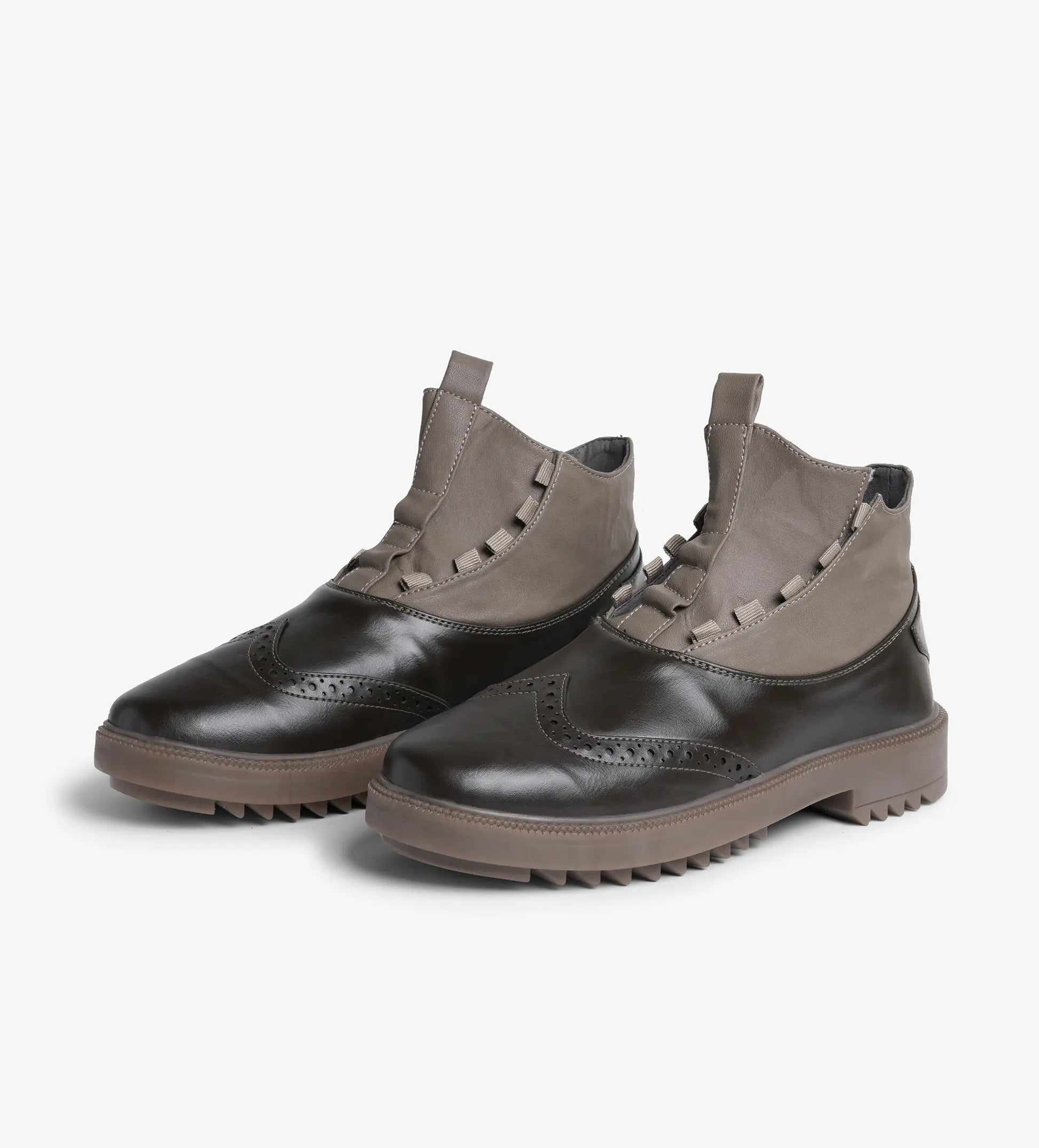 grey brogue boots