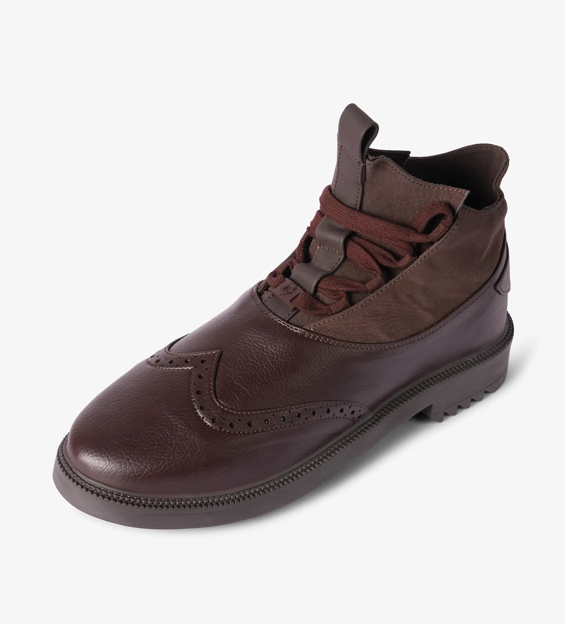 Marron brogue boots